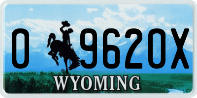 WY license plate 09620X
