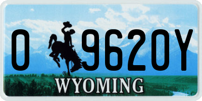 WY license plate 09620Y
