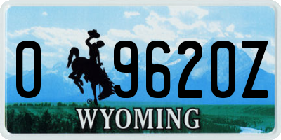 WY license plate 09620Z