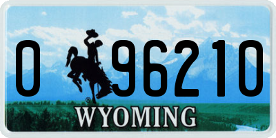 WY license plate 096210