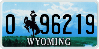 WY license plate 096219