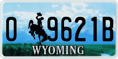 WY license plate 09621B