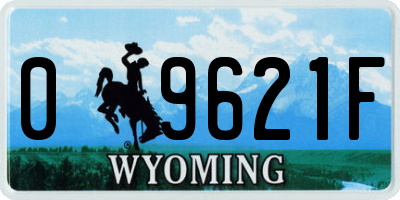 WY license plate 09621F
