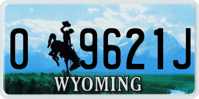 WY license plate 09621J