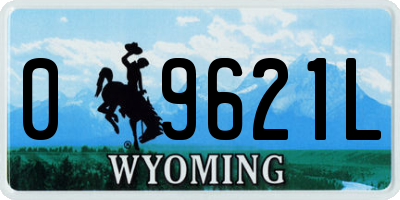 WY license plate 09621L
