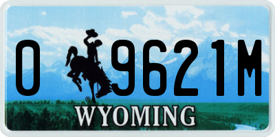 WY license plate 09621M