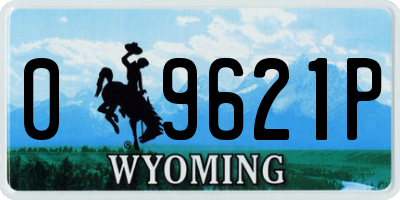 WY license plate 09621P