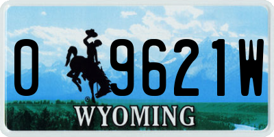WY license plate 09621W