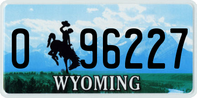 WY license plate 096227