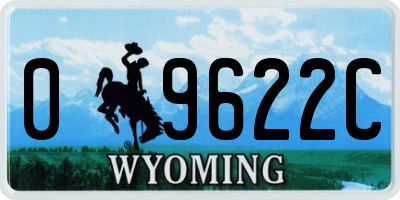 WY license plate 09622C