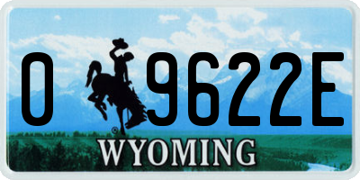 WY license plate 09622E