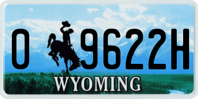 WY license plate 09622H