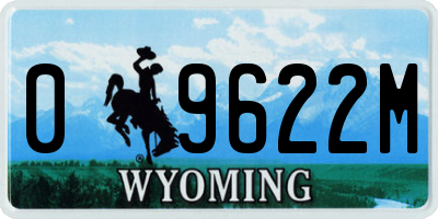 WY license plate 09622M