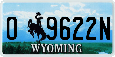 WY license plate 09622N