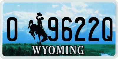 WY license plate 09622Q