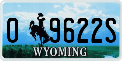 WY license plate 09622S