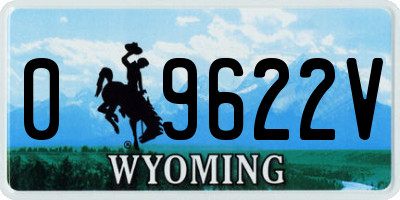 WY license plate 09622V