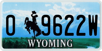 WY license plate 09622W