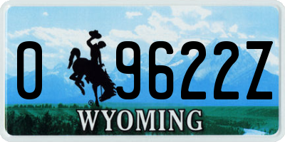 WY license plate 09622Z