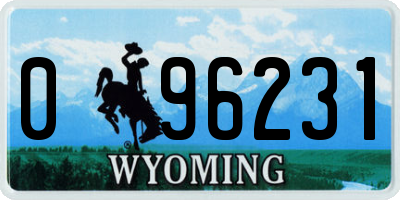 WY license plate 096231