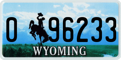 WY license plate 096233