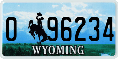 WY license plate 096234