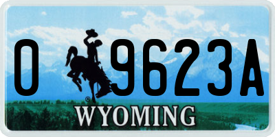 WY license plate 09623A
