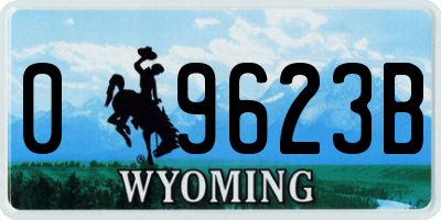WY license plate 09623B
