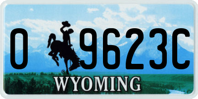 WY license plate 09623C
