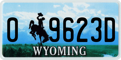 WY license plate 09623D