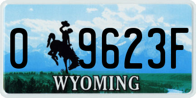 WY license plate 09623F