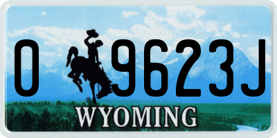 WY license plate 09623J