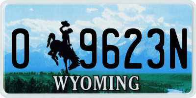 WY license plate 09623N