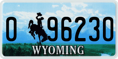 WY license plate 09623O