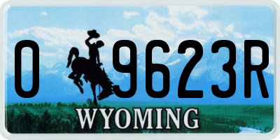 WY license plate 09623R