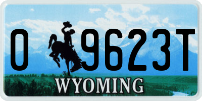WY license plate 09623T