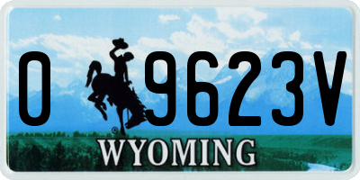 WY license plate 09623V