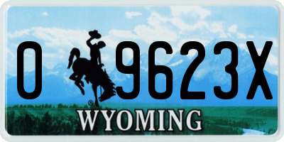 WY license plate 09623X