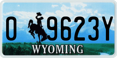 WY license plate 09623Y