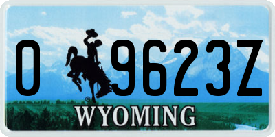 WY license plate 09623Z