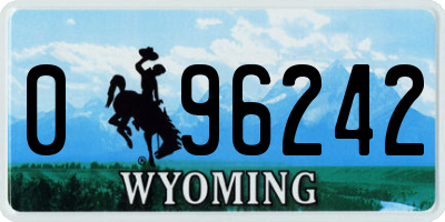 WY license plate 096242