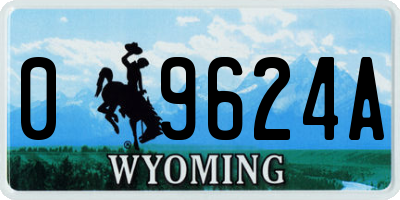 WY license plate 09624A