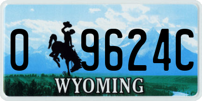 WY license plate 09624C