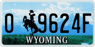WY license plate 09624F