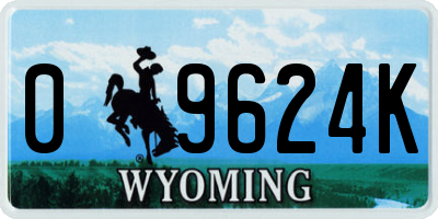 WY license plate 09624K