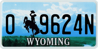 WY license plate 09624N