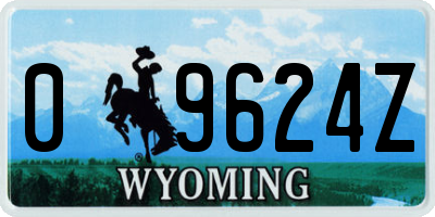 WY license plate 09624Z