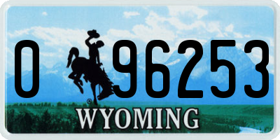 WY license plate 096253