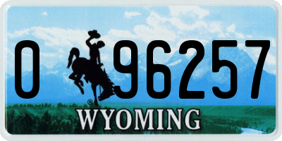 WY license plate 096257