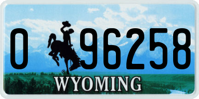 WY license plate 096258